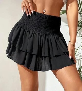 Avenari | Women's Mini Skirt - Layered Ruffles - Elastic Waist - Boho Print - Comfortable Fit